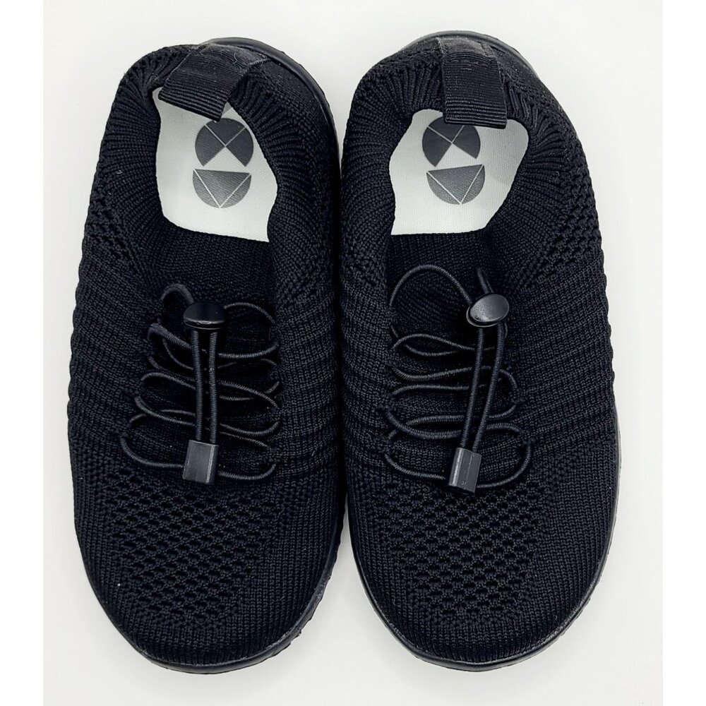 Black Lightweight Slip-On Athletic Shoes Girls Size 11Elastic Drawstring Closure